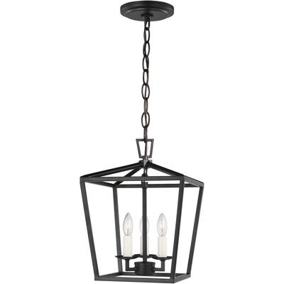 Generation Lighting Designers - Dianna 3-Light Mini Lantern Pendant - Midnight Black - 5192603-112