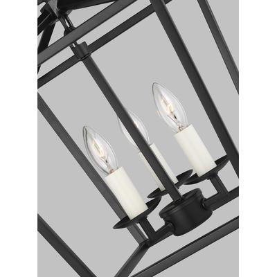 Generation Lighting Designers - Dianna 3-Light Mini Lantern Pendant - Midnight Black - 5192603-112