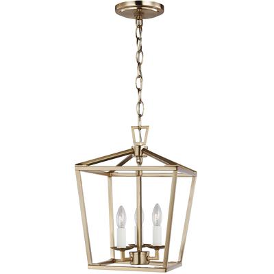 Generation Lighting Designers - Dianna 3-Light Mini Lantern Pendant - Satin Brass - 5192603-848