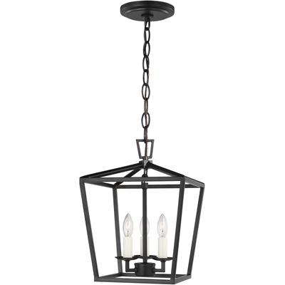 Generation Lighting Designers - Dianna 3-Light LED Mini Lantern Pendant - Midnight Black - 5192603EN-112