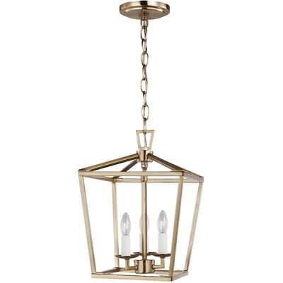 Generation Lighting Designers - Dianna 3-Light LED Mini Lantern Pendant - Satin Brass - 5192603EN-848