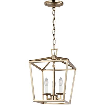 Generation Lighting Designers - Dianna 3-Light LED Mini Lantern Pendant - Satin Brass - 5192603EN-848