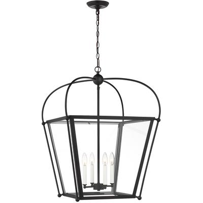 Generation Lighting Designers - Charleston Medium 4-Light Foyer Pendant - Midnight Black - 5291004-112