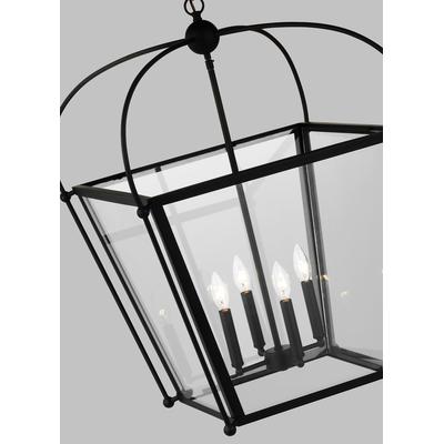 Generation Lighting Designers - Charleston Medium 4-Light Foyer Pendant - Midnight Black - 5291004-112