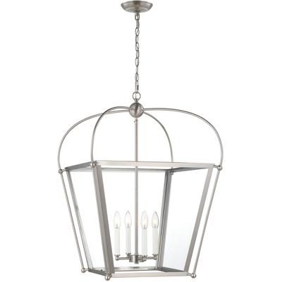 Generation Lighting Designers - Charleston Medium 4-Light LED Foyer Pendant - Brushed Nickel - 5291004EN-962