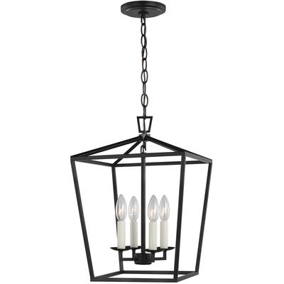 Generation Lighting Designers - Dianna 4-Light Small Lantern Pendant - Midnight Black - 5292604-112