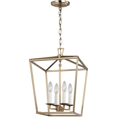 Generation Lighting Designers - Dianna 4-Light Small Lantern Pendant - Satin Brass - 5292604-848