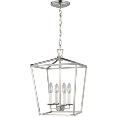 Generation Lighting Designers - Dianna 4-Light Small Lantern Pendant - Brushed Nickel - 5292604-962