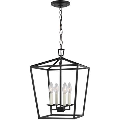 Generation Lighting Designers - Dianna 4-Light LED Small Lantern Pendant - Midnight Black - 5292604EN-112