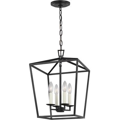 Generation Lighting Designers - Dianna 4-Light LED Small Lantern Pendant - Midnight Black - 5292604EN-112