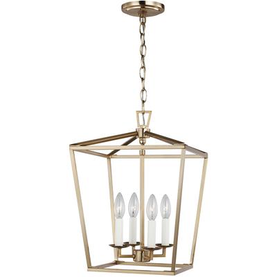 Generation Lighting Designers - Dianna 4-Light LED Small Lantern Pendant - Satin Brass - 5292604EN-848