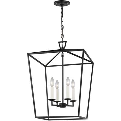 Generation Lighting Designers - Dianna 4-Light Medium Lantern Pendant - Midnight Black - 5392604-112