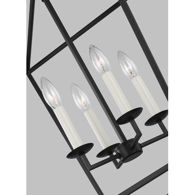 Generation Lighting Designers - Dianna 4-Light Medium Lantern Pendant - Midnight Black - 5392604-112