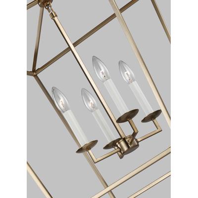 Generation Lighting Designers - Dianna 4-Light Medium Lantern Pendant - Satin Brass - 5392604-848