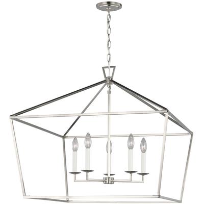 Generation Lighting Designers - Dianna 5-Light Wide Lantern Pendant - Brushed Nickel - 5692605-962