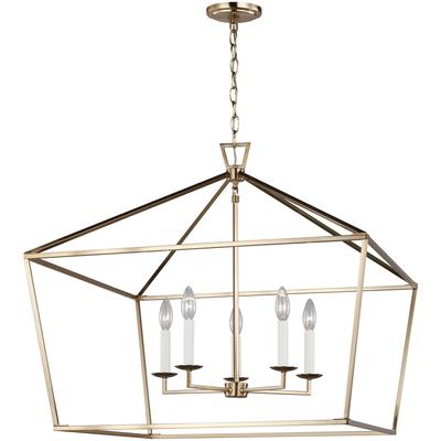 Generation Lighting Designers - Dianna 5-Light LED Wide Lantern Pendant - Satin Brass - 5692605EN-848