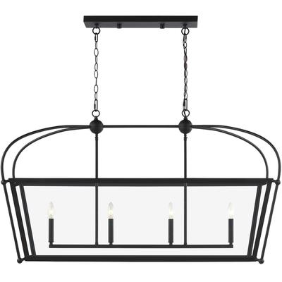 Generation Lighting Designers - Charleston 4-Light Linear Lantern - Midnight Black - 6691004-112