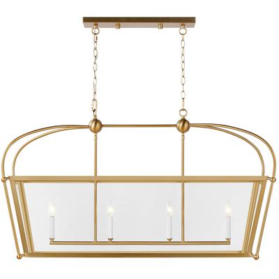 Generation Lighting Designers - Charleston 4-Light Linear Lantern - Satin Brass - 6691004-848