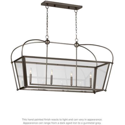 Generation Lighting Designers - Charleston 4-Light LED Linear Lantern - Antique Brushed Nickel - 6691004EN-965