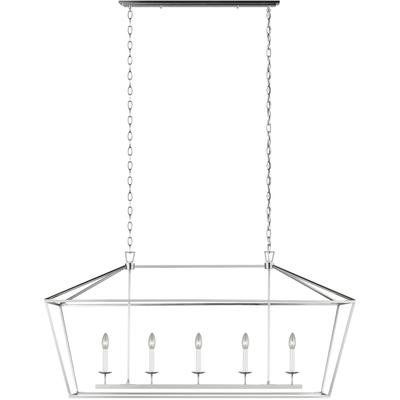 Generation Lighting Designers - Dianna 5-Light Medium Linear Chandelier - Brushed Nickel - 6692605-962