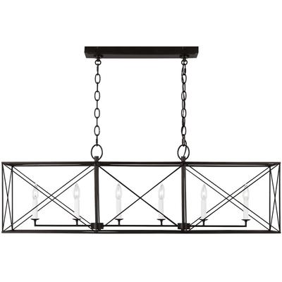 Generation Lighting Designers - Beatrix Large Linear Lantern Pendant - Aged Iron - CC1646AI