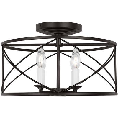 Generation Lighting Designers - Beatrix Medium Semi-Flush Mount - Aged Iron - CF1134AI