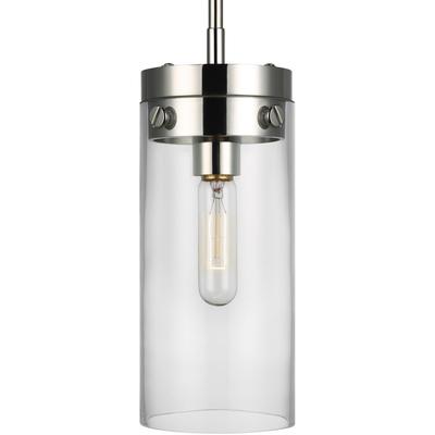 Generation Lighting Designers - Garrett Medium Cylinder Pendant - Polished Nickel - CP1001PN