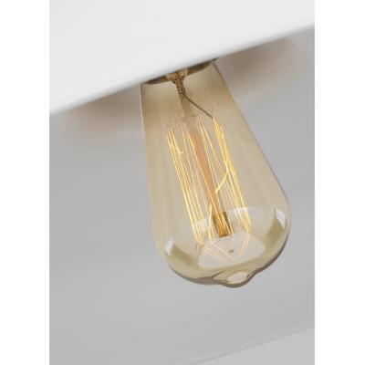 Generation Lighting Designers - Wellfleet Medium Wide Pendant - Matte White/Burnished Brass - CP1231MWTBBS