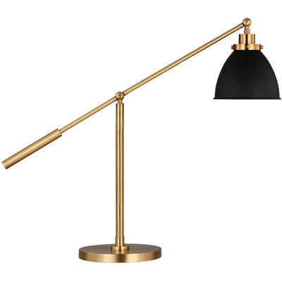 Generation Lighting Designers - Wellfleet Dome Desk Lamp - Midnight Black/Burnished Brass - CT1101MBKBBS1