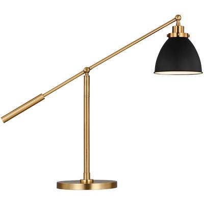 Generation Lighting Designers - Wellfleet Dome Desk Lamp - Midnight Black/Burnished Brass - CT1101MBKBBS1