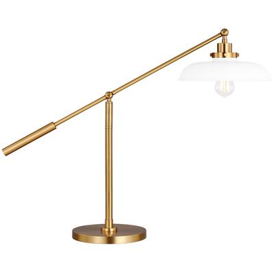 Generation Lighting Designers - Wellfleet Wide Desk Lamp - Matte White/Burnished Brass - CT1111MWTBBS1