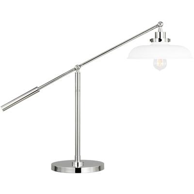 Generation Lighting Designers - Wellfleet Wide Desk Lamp - Matte White/Polished Nickel - CT1111MWTPN1