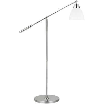 Generation Lighting Designers - Wellfleet Dome Floor Lamp - Matte White/Polished Nickel - CT1131MWTPN1