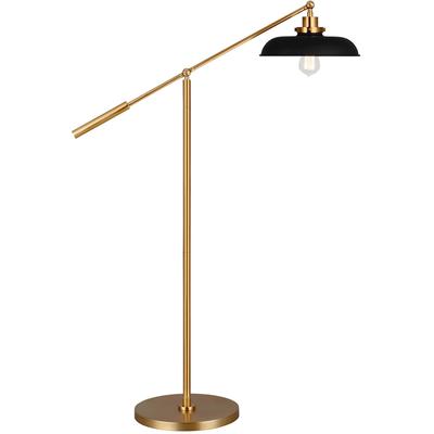 Generation Lighting Designers - Wellfleet Wide Floor Lamp - Midnight Black/Burnished Brass - CT1141MBKBBS1