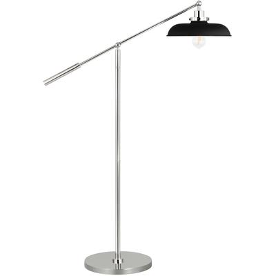 Generation Lighting Designers - Wellfleet Wide Floor Lamp - Midnight Black/Polished Nickel - CT1141MBKPN1