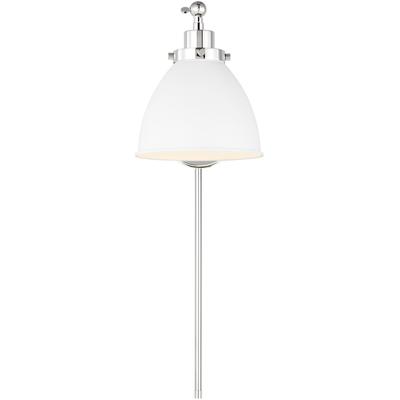 Generation Lighting Designers - Wellfleet Single Arm Dome Task Sconce - Matte White/Polished Nickel - CW1131MWTPN