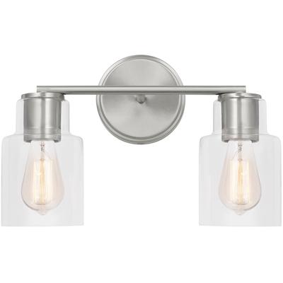 Generation Lighting Designers - Sayward 2-Light Bath Fixture - Brushed Steel - DJV1002BS