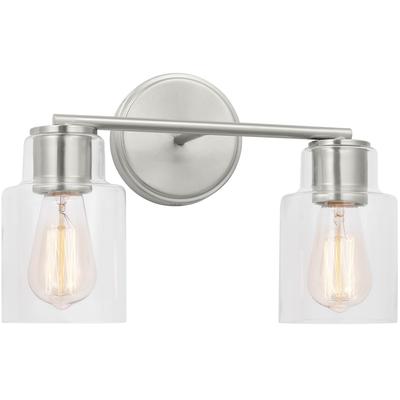 Generation Lighting Designers - Sayward 2-Light Bath Fixture - Brushed Steel - DJV1002BS