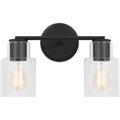 Generation Lighting Designers - Sayward 2-Light Bath Fixture - Midnight Black - DJV1002MBK