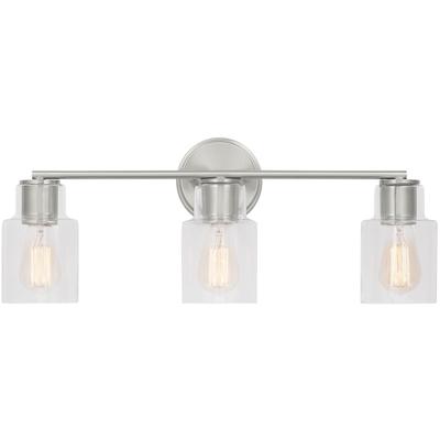 Generation Lighting Designers - Sayward 3-Light Bath Fixture - Brushed Steel - DJV1003BS