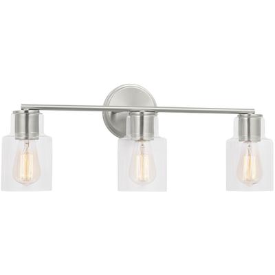 Generation Lighting Designers - Sayward 3-Light Bath Fixture - Brushed Steel - DJV1003BS