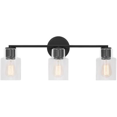 Generation Lighting Designers - Sayward 3-Light Bath Fixture - Midnight Black - DJV1003MBK