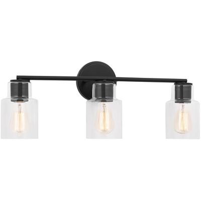 Generation Lighting Designers - Sayward 3-Light Bath Fixture - Midnight Black - DJV1003MBK