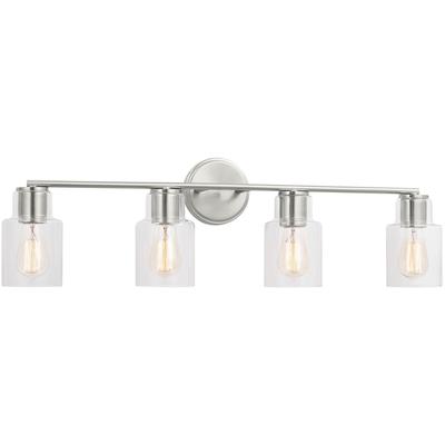 Generation Lighting Designers - Sayward 4-Light Bath Fixture - Brushed Steel - DJV1004BS