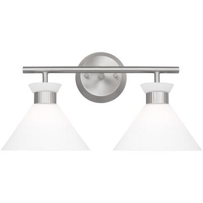 Generation Lighting Designers - Belcarra 2-Light Bath Vanity Fixture - Brushed Steel - DJV1012BS