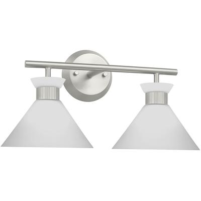 Generation Lighting Designers - Belcarra 2-Light Bath Vanity Fixture - Brushed Steel - DJV1012BS