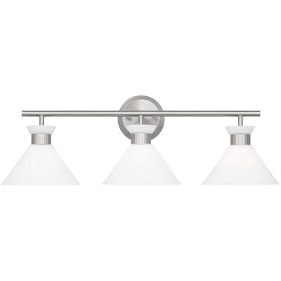 Generation Lighting Designers - Belcarra 3-Light Bath Vanity Fixture - Brushed Steel - DJV1013BS