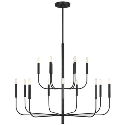 Generation Lighting Designers - Brianna Large Two-Tier Chandelier - Aged Iron - EC10015AI