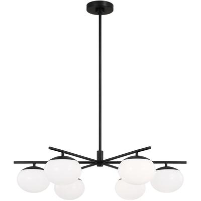 Generation Lighting Designers - Lune Large 6-Light Chandelier - Aged Iron - EC1246AI