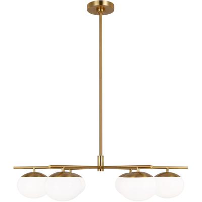 Generation Lighting Designers - Lune Large 6-Light Chandelier - Burnished Brass - EC1246BBS